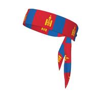 Mongolian Flag Print Head Tie Headbands, Ninja Karate Tie, Athletic Sweatbands,Sweat Wicking Workout Head Band