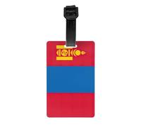 Mongolian Flag Print Luggage Tag with Detachable Strap,Ideal for Luggage, Backpacks, Sports Bags