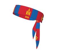 Mongolian Flag Print Ninja Headbands,Adjustable Head Tie For Men, Sports Sweatband For Yoga Running Basketball