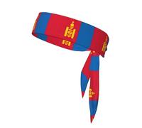 Mongolian Flag Print Sports Head Tie, Soft Breathable Tie Headband, Adjustable Head Tie for Unisex Comfort