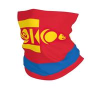 Mongolian Flag Print Winter Neck Gaiter Warmer, Soft Face Mask Scarf For Cold Weather Skiing Cycling Outdoor Sports