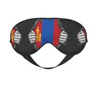 Mongolian Flag Printing Rest Sleep Eye Mask, Soft Eye Mask for Home & Camping, Blocks Light, Comfortable for Most Users