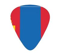 Mongolian flag Stylish and durable guitar picks, three types of thin, medium and heavy guitar picks (12 pieces), suitable for guitar, bass, electric guitar, ukulele,