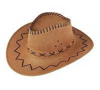Mongolian Grassland Hat Adult Unisex Hat Cowboy Sunshade Cap Caps Cowboy Costume Men (Yellow, One Size)