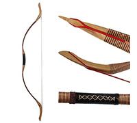 Mongolian Recurve Bow Traditional Handmade Longbow 35-55lbs Archery Wooden Hunting Horse Bow Fit for Right and Left Hand Adult Archery Bows