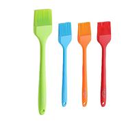 MONGSEW 4PCS Silicone Basting Pastry Brush, Heat Resistant Food Brush Spread Oil Butter Sauce for BBQ Grill Baking Kitchen Cooking, BPA Free, Dishwasher Safe (Multicolor, 4 Pcs)