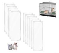 mongtsamz Pet Cage Edge Liner, 12 Pieces Transparent Protection for Rabbit Cage 35.5 x 11.5 cm with 100 Ties for Rabbits Guinea Pigs Hamsters and Playgrounds