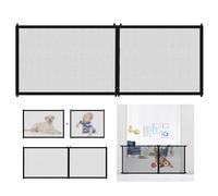 mongtsamz Safety Gate Barrier for Dogs, Dog Gate 180 x 72 cm, Black, 1 Piece