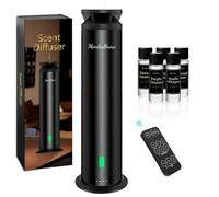 Monhallnow Waterless Scent Diffuser Starter Kit - 1000 Sq Ft Coverage, Essential Oil Diffuser for Home, Hotel & Office, Included 5 Scent Oils, Remote Control, Aromatherapy Diffuser, Ultra Black