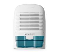MONHOUSE Dehumidifier 1500ml Portable, Compact & Quiet Moisture Absorber - Mini Air Dehumidifier for Home, Bedroom Damp, Car, Office, Garage, Caravan & Basement - Electric Mould Remover - White/Blue