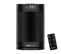MONHOUSE 1500W Energy Efficient Electric PTC Portable Heater 12H Timer - 24cm - 24cm - Black