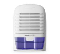 MONHOUSE Dehumidifier 1500ml Portable, Compact & Quiet Moisture Absorber - Mini Air Dehumidifier for Home, Bedroom Damp, Car, Office, Garage, Caravan & Basement - Electric Mould Remover -White/Purple