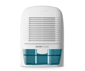 MONHOUSE Dehumidifier 1500ml Portable, Compact & Quiet Moisture Absorber - Mini Air Dehumidifier for Home, Bedroom Damp, Car, Office, Garage, Caravan & Basement - Electric Mould Remover - White/Blue