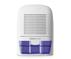 MONHOUSE Dehumidifier 1500ml Portable, Compact & Quiet Moisture Absorber - Mini Air Dehumidifier for Home, Bedroom Damp, Car, Office, Garage, Caravan & Basement - Electric Mould Remover -White/Purple