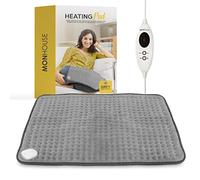 MONHOUSE Electric Heating Pad with Automatic Switch Off, Skin-Friendly Fleece - Machine Washable - for Back Neck Shoulder Pain Relief - Fast Heating Technology with 6 Heat Settings - 60x50 cm