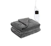 MONHOUSE Heated Electric Throw 9H Timer 9 Heat Setting Shearling Fleece Blanket in Dark Grey | Size: Single MONHOUSE Dark Grey Single
