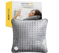 MONHOUSE Heated Pillow Grey Cushion - 3 Heat Settings - Detachable Controller - 45x45cm - Large - Grey