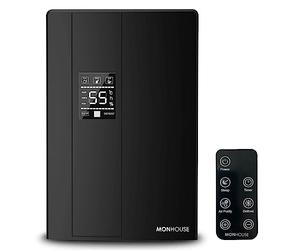 MONHOUSE Premium Dehumidifier for Home - 2200ml Tank - Remote Controlled, Sleep & Defrost Mode LED Display, 24 hr Timer & Auto Shut Off when Tank is Full - Ultra Quiet Electric Damp Absorber - Black