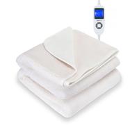 Monhouse Premium Fleece Electric Blanket - Heated Under Blanket, 9 Heat Settings, Fitted Heated Mattress Cover - Single 90X190Cm