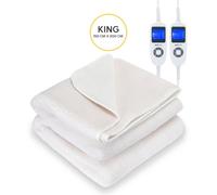 Monhouse Premium Fleece Electric Blanket - Heated Under Blanket, 9 Heat Settings, Fitted Heated Mattress Cover - King 150X200Cm