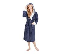 MONHOUSE Womens Dressing Gown - Premium Super Soft & Cosy Long Bathrobe - Ladies Thick Flannel Luxury Housecoat - Warm Fluffy Shearling Spa Robe for Her - Sherpa Bathrobe - Purple Sherpa UK 12-14