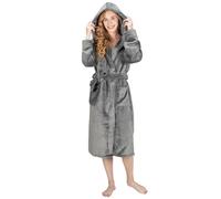 MONHOUSE Women's Premium Dressing Gown Super Soft & Cosy Bathrobe Housecoat in Dark Grey | Size: Large MONHOUSE Dark Grey L