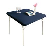 Monibana Cocktail Fitted Spandex Stretch Small Square Table Cover - Elastic Tablecloth for Accent Table - 24x24 Inch, Navy Blue