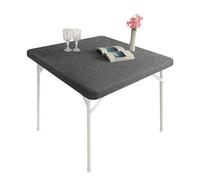 Monibana Cocktail Fitted Spandex Stretch Square Table Covers Caps Elastic Square Tablecloth Mixed Gray Table Topper 34x34 Inch