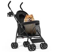 MoNiBloom Pet Stroller for Small/Medium Dogs and Cats up to 22 lbs, Black