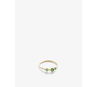 Monica Vinader Monica Vinader Mv Siren™ 14ct Yellow Gold, Diamond and 0.018ct Emerald Bezel Ring Yellow Gold L
