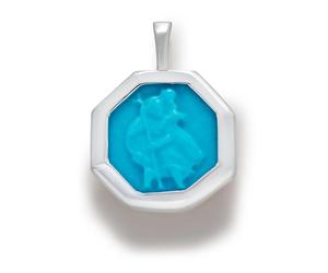 Monica Vinader St Christopher turquoise pendant charm - Silver One Size