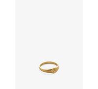Monica Vinader Womens Gold Guiding Star 18ct Yellow Gold-plated Vermeil Recycled Sterling Silver Signet Ring K