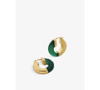 Monica Vinader Womens Green 18ct Yellow Gold-plated Vermeil Sterling-silver and Onyx Hoop Earrings 1 Size
