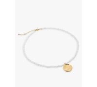 Monica Vinader Womens Monica Vinader Capri Mini 18ct Yellow Gold-Plated Vermeil Sterling-Silver and Pearl Beaded Pendant Necklace Yellow Gold 1 Size