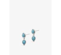 Monica Vinader Womens Monica Vinader Double Teardrop Recycled Sterling-Silver and Turquoise Stud Earrings Turquoise 1 Size