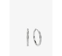 Monica Vinader Womens Monica Vinader Essential Small Sterling-Silver and 0.31ct Lab-Grown Diamond Hoop Earrings Silver 1 Size