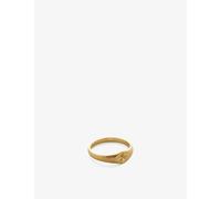 Monica Vinader Womens Monica Vinader Guiding Star 18ct Yellow Gold-Plated Vermeil Sterling Silver Signet Ring Gold G