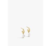 Monica Vinader 18ct Gold-Plated Vermeil Silver Nura Keshi Pearl Huggie Hoop Earrings | Luxury Gift