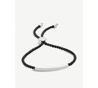 Monica Vinader Womens Monica Vinader Linear Sterling Silver Friendship Bracelet Black 1 Size
