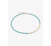Monica Vinader Womens Monica Vinader Mini Nugget 18ct Yellow Gold-Plated Vermeil Sterling-Silver and Turquoise Beaded Necklace Yellow Gold 1 Size