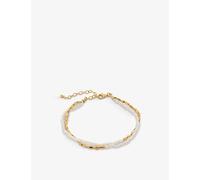 Monica Vinader Womens Monica Vinader Mini Nugget 18ct Yellow Gold-Plated Vermeil Sterling-Silver and Pearl Bracelet Gold 1 Size
