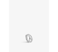 Monica Vinader Womens Monica Vinader Nura Cross Over Sterling-Silver Ring Sterling Silver P