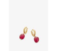 Monica Vinader Womens Monica Vinader Rio 18ct Yellow Gold-Plated Vermeil Recycled Sterling Silver and Pink Quartz Drop Earrings Gold 1 Size
