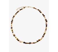 Monica Vinader Womens Monica Vinader Rio 18ct Yellow Gold-Plated Vermeil Sterling-Silver, Peach Moonstone, Citrine and Tigers-Eye Beaded Necklace Yellow Gold 1 Size