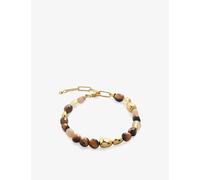 Monica Vinader Womens Monica Vinader Rio 18ct Yellow Gold-Plated Vermeil Sterling-Silver, Tiger's Eye, Peach Moonstone and Citrine Beaded Bracelet Yellow Gold 1 Size