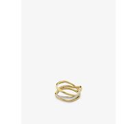 Monica Vinader Womens Monica Vinader Riva 18ct Yellow-Gold Vermeil-Plated Sterling Silver and Diamond Ring Gold K