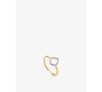 Monica Vinader Womens Monica Vinader Riva Mini Kite 18ct Yellow Gold-Plated Vermeil Sterling-Silver and 0.025ct Diamond Ring Yellow Gold S