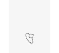 Monica Vinader Womens Monica Vinader Riva Mini Kite Sterling-Silver and 0.025 Diamond Stacking Ring Sterling Silver P