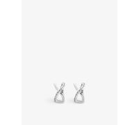 Monica Vinader Womens Monica Vinader Riva Recycled Sterling-Silver and 0.03ct Diamond Stud Earrings Silver 1Size