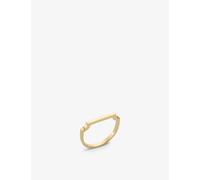 Monica Vinader Womens Monica Vinader Signature Thin 18ct Yellow Gold-Plated Vermeil Sterling Silver Ring Yellow Gold L